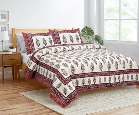 HOME HEAVENS KING SIZE BEDSHEET | Size -108 x 108 | 100% Pure Cotton